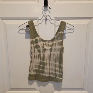 Arizona Jean Company Green Tie-Dye Tank Top